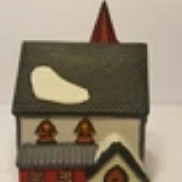 Vintage 1995 Lemax Vail Village St. Luke's Church Stained Glass #55173 - Picture 4 of 5